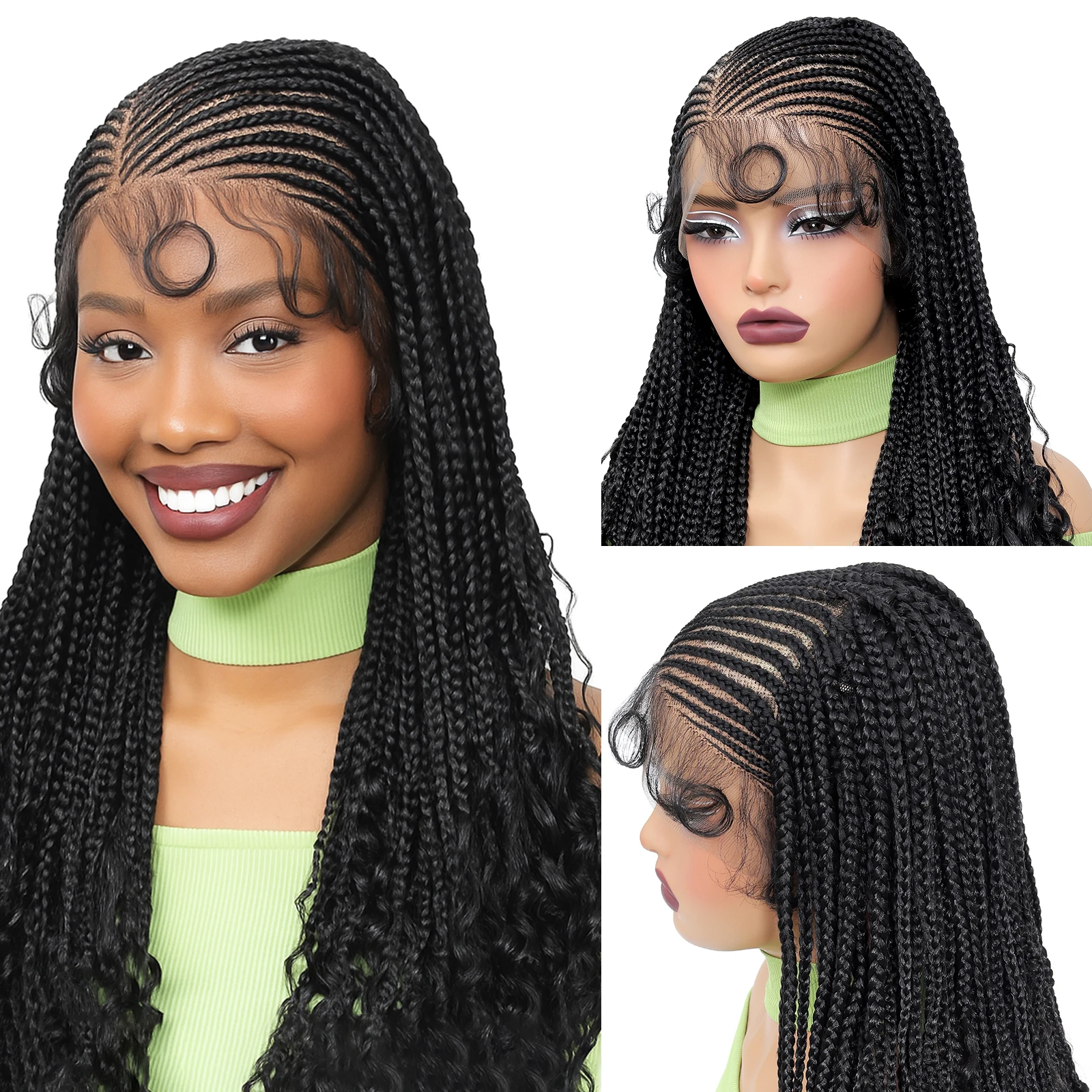 Синтетические парики на шнуровке спереди, косички, 24-дюймовые плетеные парики с детской косой, парик без узлов с вьющимися концами для женщин
Синтетические парики на шнуровке спереди, косички, 24-дюймовые плетеные парики с детской косой, парик без узлов с вьющимися концами для женщин