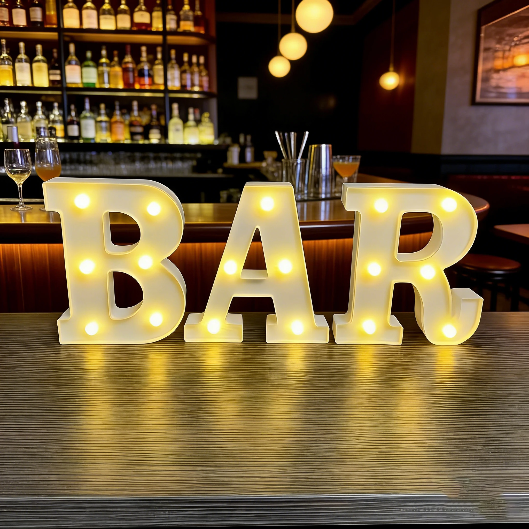 A set of "BAR" bar sign lights, consisting of three letters, suitable for bars, holiday gatherings, Halloween, Christmas, birthd
A set of "BAR" bar sign lights, consisting of three letters, suitable for bars, holiday gatherings, Halloween, Christmas, birthd