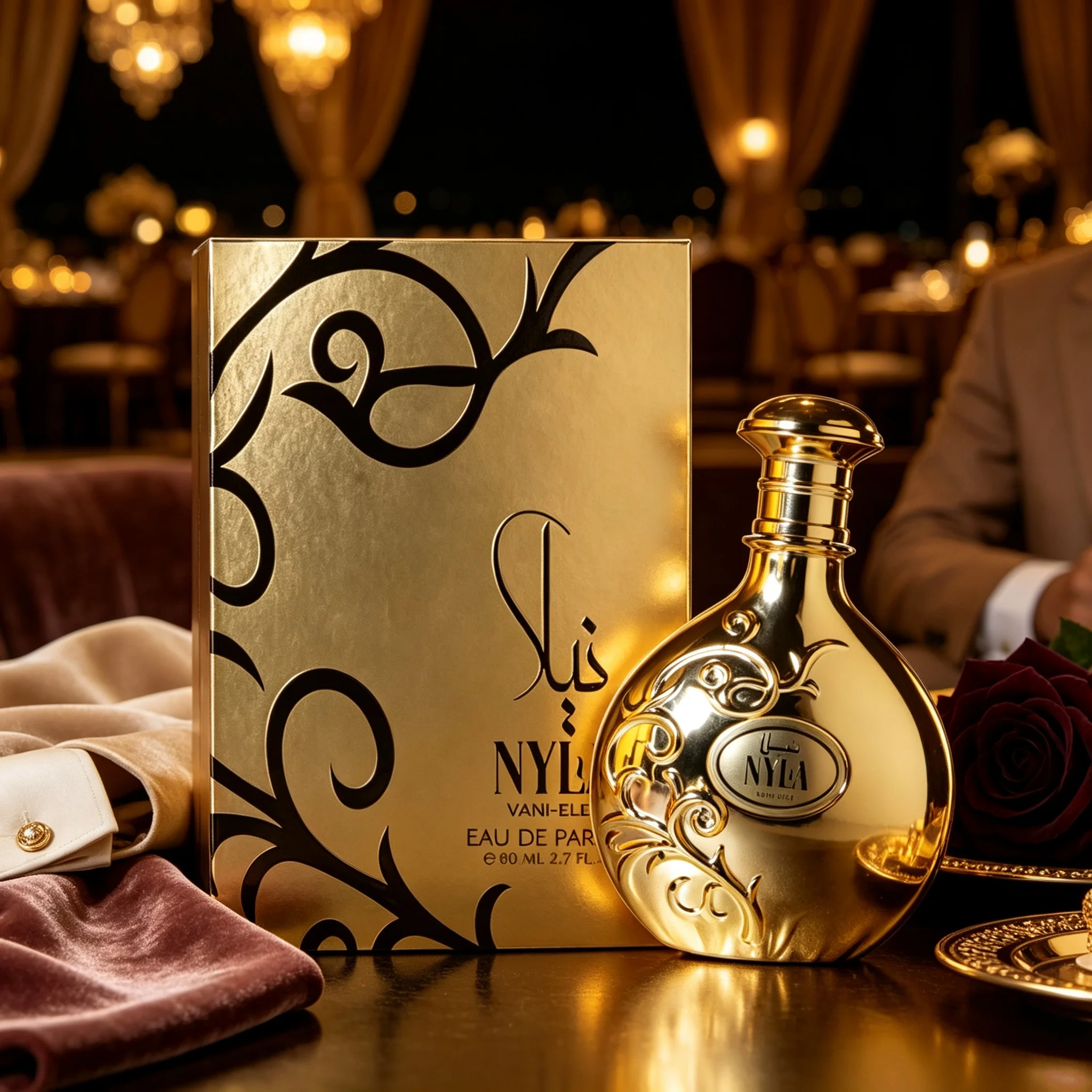 Arabiyat Prestige Nyla Women EDP Opulent Mild Rich Soft Juicy Peach White Jasmine Vanilla Musk Woody Fragrance Mirror Gold Embossed Bottle Gold Dome Cap White Gold Arabesque Box Calm Gentle Feminine Scent Spring Summer VIP Gala Holiday Gift Set
Arabiyat Prestige Nyla Women EDP Opulent Mild Rich Soft Juicy Peach White Jasmine Vanilla Musk Woody Fragrance Mirror Gold Embossed Bottle Gold Dome Cap White Gold Arabesque Box Calm Gentle Feminine Scent Spring Summer VIP Gala Holiday Gift Set