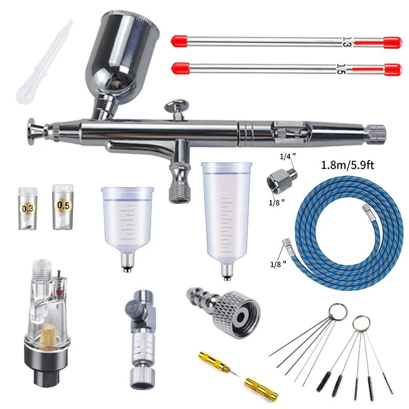 Portable pneumatic airbrush 13/20/40cc paint pot, double action trigger pneumatic airbrush set, suitable for makeup, nail art
Portable pneumatic airbrush 13/20/40cc paint pot, double action trigger pneumatic airbrush set, suitable for makeup, nail art