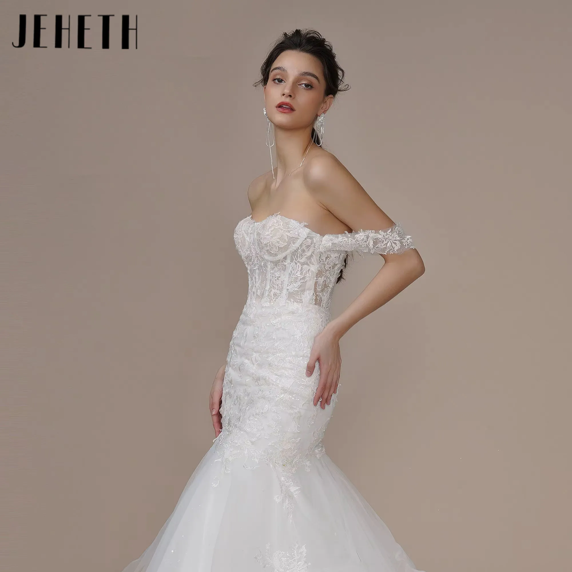 JEHETH Boho Mermaid Sweetheart Off The Shoulder Wedding Dress Elegant Sexy Court Train Vintage Bridal Gown Customed 2025
JEHETH Boho Mermaid Sweetheart Off The Shoulder Wedding Dress Elegant Sexy Court Train Vintage Bridal Gown Customed 2025