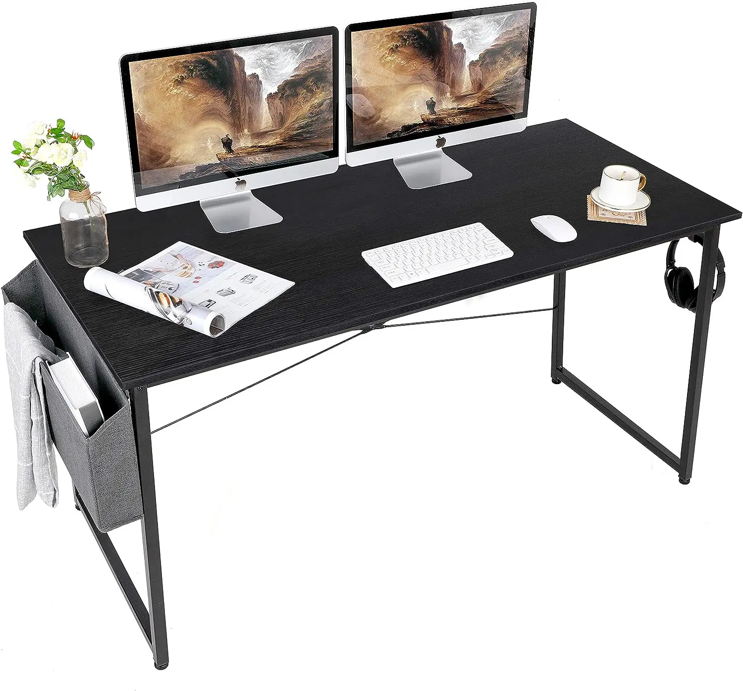 55'' Large Computer Desk Home Office Desk with Side Storage Modern Writing Desk Black Simple Desk Sturdy Work Desk Computer Tab
55'' Large Computer Desk Home Office Desk with Side Storage Modern Writing Desk Black Simple Desk Sturdy Work Desk Computer Tab