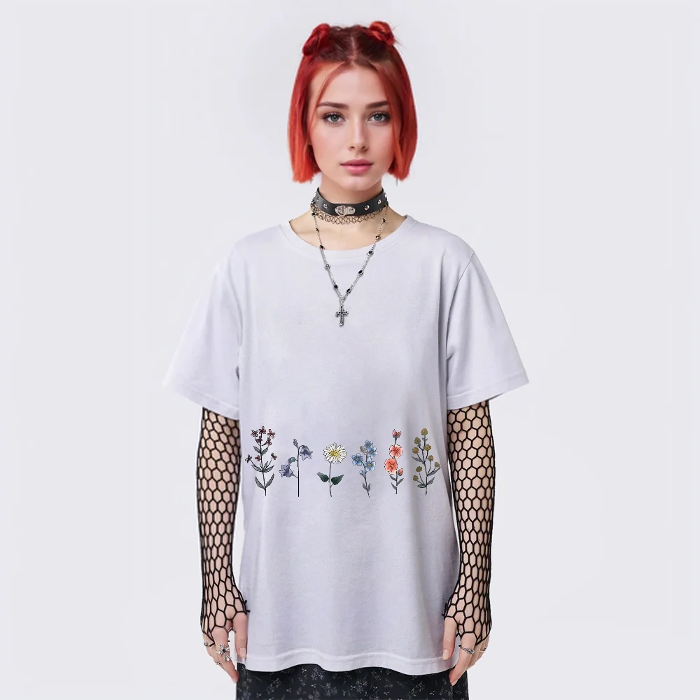 Casual Womans Clothes Funny Beautiful Flowers Printing Short Sleeve Soft Loose O-Neck Tops Holiday T-Shirt Womens Summer Cotton
Casual Womans Clothes Funny Beautiful Flowers Printing Short Sleeve Soft Loose O-Neck Tops Holiday T-Shirt Womens Summer Cotton