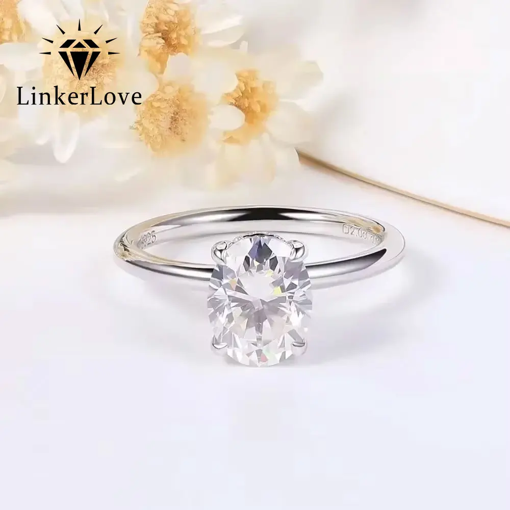 LinkerLove 2CT Oval Moissanite Engagement Ring with Guard Ring Enhancer 925 Silver 2 Pcs Wedding Band Fine Jewelry Set for Women
LinkerLove 2CT Oval Moissanite Engagement Ring with Guard Ring Enhancer 925 Silver 2 Pcs Wedding Band Fine Jewelry Set for Women