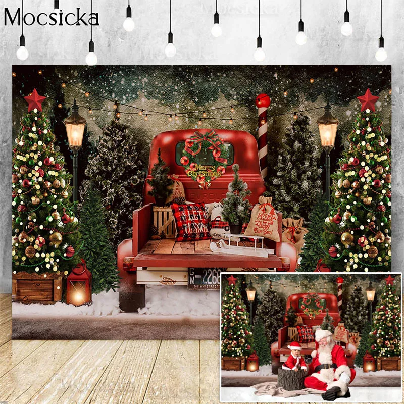 Merry Christmas Photography Backdrop Red Truck Christmas Trees Winter Snow Scenery Kids Portrait Photo Background Photocall Prop
Merry Christmas Photography Backdrop Red Truck Christmas Trees Winter Snow Scenery Kids Portrait Photo Background Photocall Prop