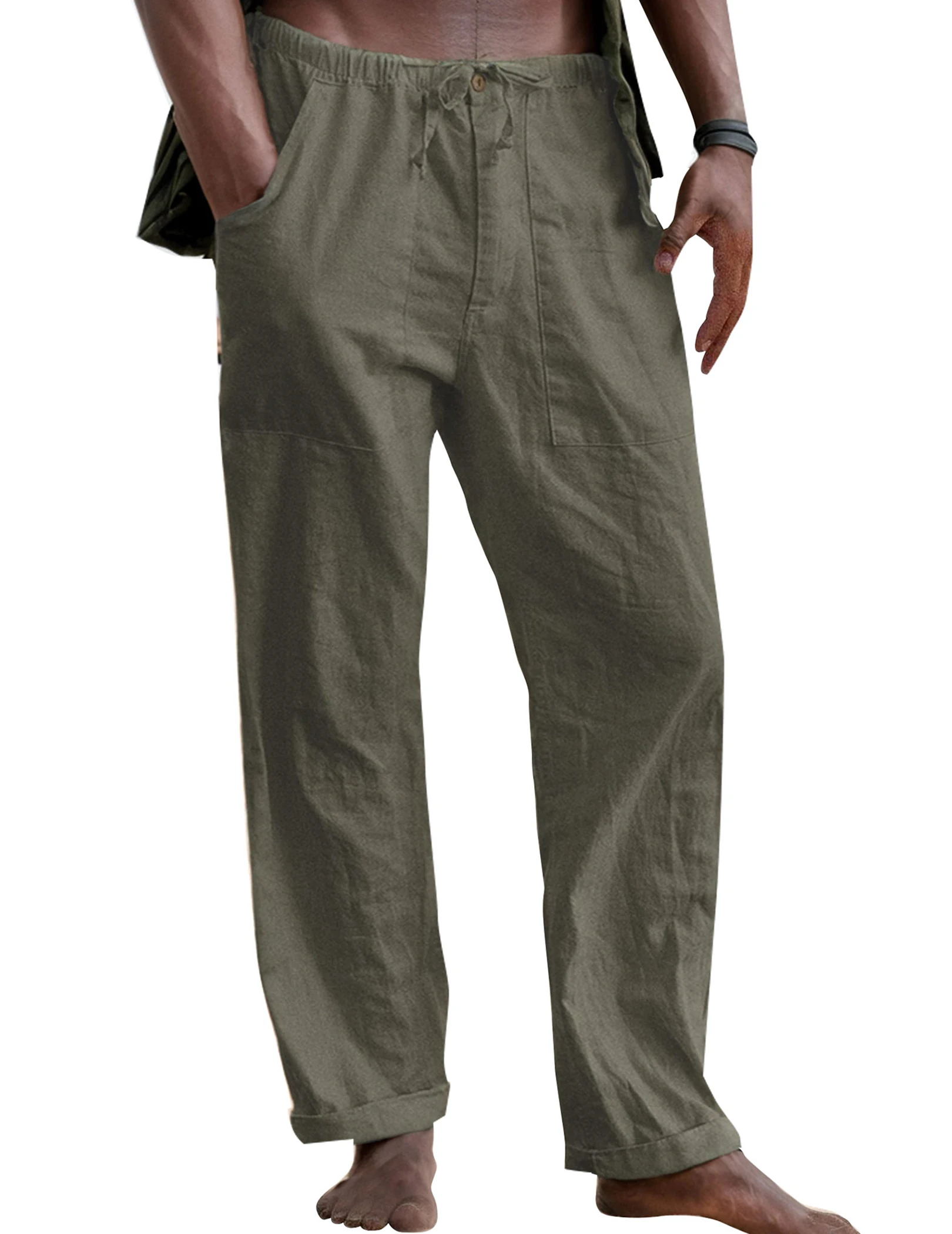 Men's Summer Beach Cotton Linen Pants Lightweight Casual Elastic Waist Drawstring Yoga Trousers Athletic Comfy Pants
Men's Summer Beach Cotton Linen Pants Lightweight Casual Elastic Waist Drawstring Yoga Trousers Athletic Comfy Pants