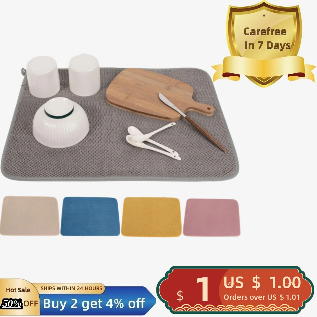 2Pcs Drying Pad Great Water Absorption Microfiber Quick Drying Easy to Clean Counter Drainer Pads Kitchen Supplies
2Pcs Drying Pad Great Water Absorption Microfiber Quick Drying Easy to Clean Counter Drainer Pads Kitchen Supplies
