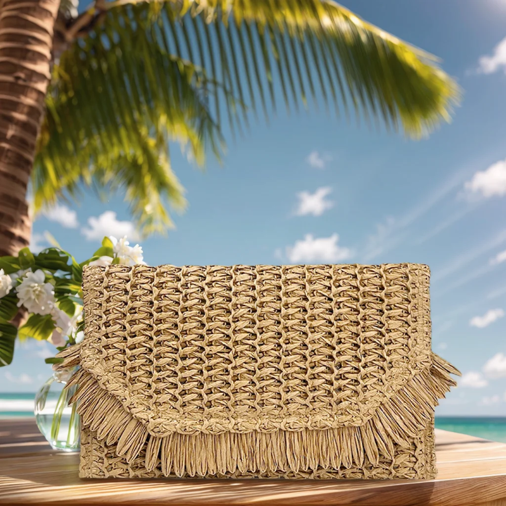 Straw Clutch Purses for Women Vacation Summer Beach Handbag Straw Woven Bag
Straw Clutch Purses for Women Vacation Summer Beach Handbag Straw Woven Bag