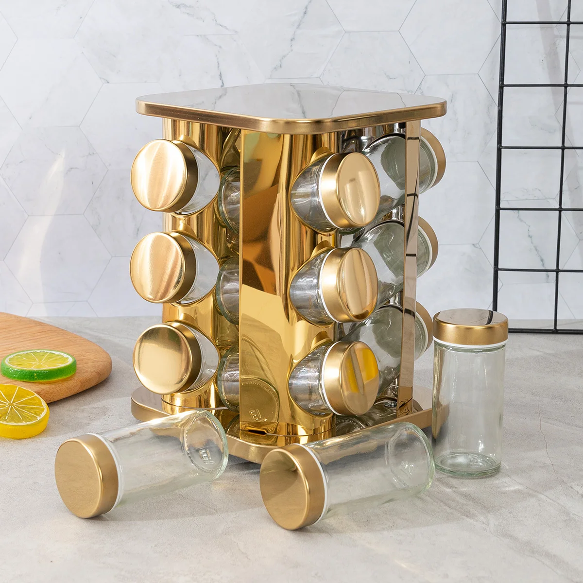 1pc/1 Set, Spices And Seasonings Sets, Revolving Countertop Spice Rack Wiht Spice Jar, Spice Tower Organizer For Countertop Or C
1pc/1 Set, Spices And Seasonings Sets, Revolving Countertop Spice Rack Wiht Spice Jar, Spice Tower Organizer For Countertop Or C