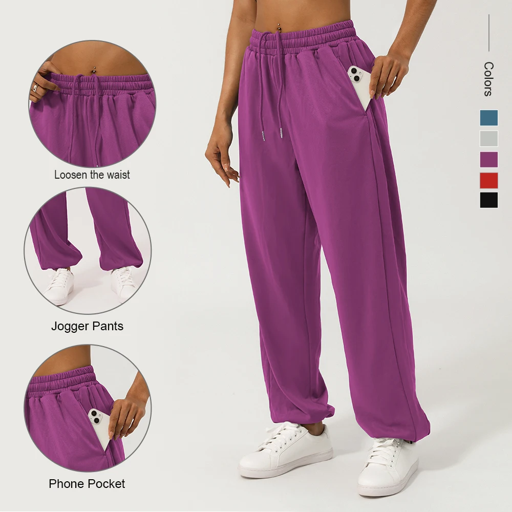 High Waist Sport Pants Drawstring Loose With Pockets Casual Pants Soft fitness Running Jogging Pants Women Gym Sweatpants
High Waist Sport Pants Drawstring Loose With Pockets Casual Pants Soft fitness Running Jogging Pants Women Gym Sweatpants
