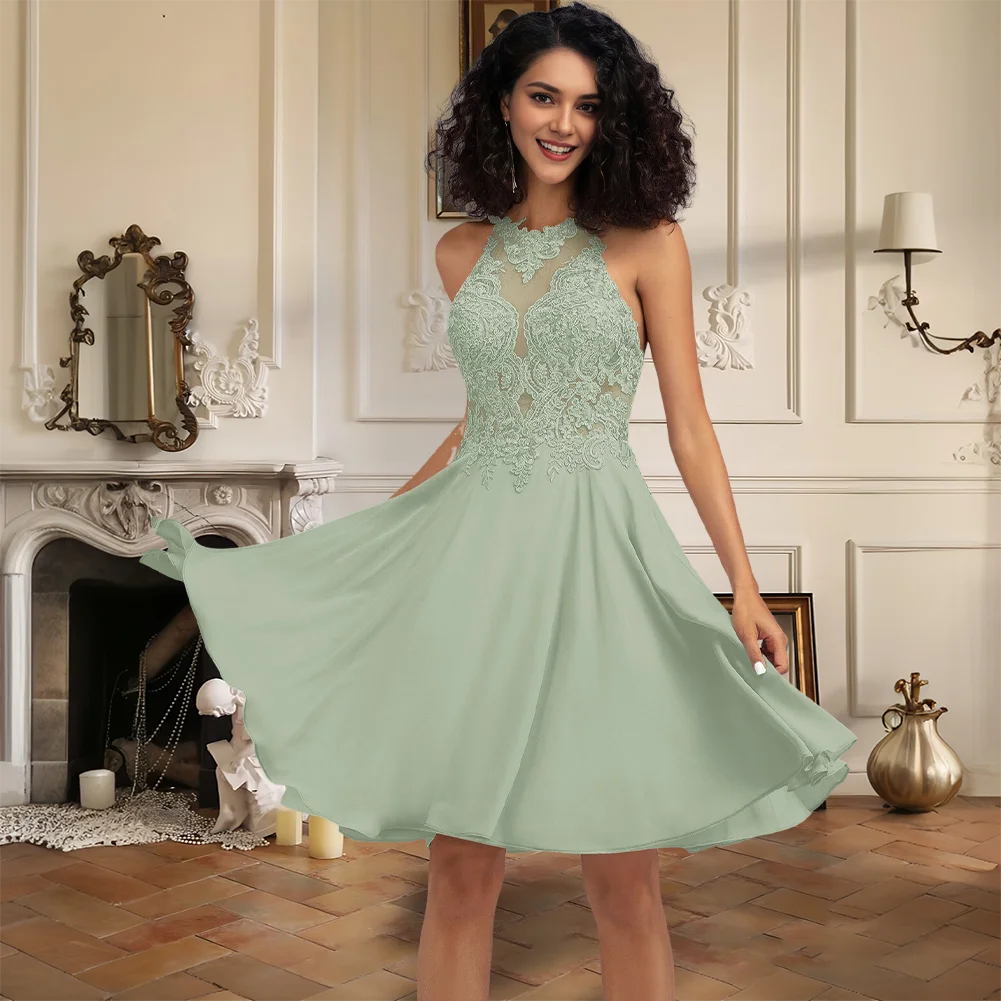 Luxury Homecoming Dresses 2025 Women Summer Knee-Length Lace Chiffon A-Line Scoop Cocktail Graduation Prom Formal Wedding Party
Luxury Homecoming Dresses 2025 Women Summer Knee-Length Lace Chiffon A-Line Scoop Cocktail Graduation Prom Formal Wedding Party