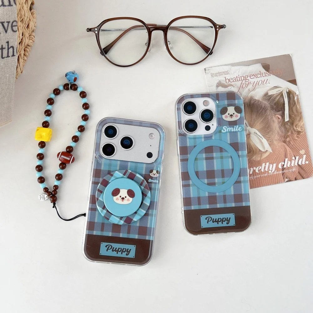 Fresh blue plaid cute puppy for magnetic holder mobile phone case,suitable for iPhone13/14/15/16/17 Pro Max, new protective case
Fresh blue plaid cute puppy for magnetic holder mobile phone case,suitable for iPhone13/14/15/16/17 Pro Max, new protective case