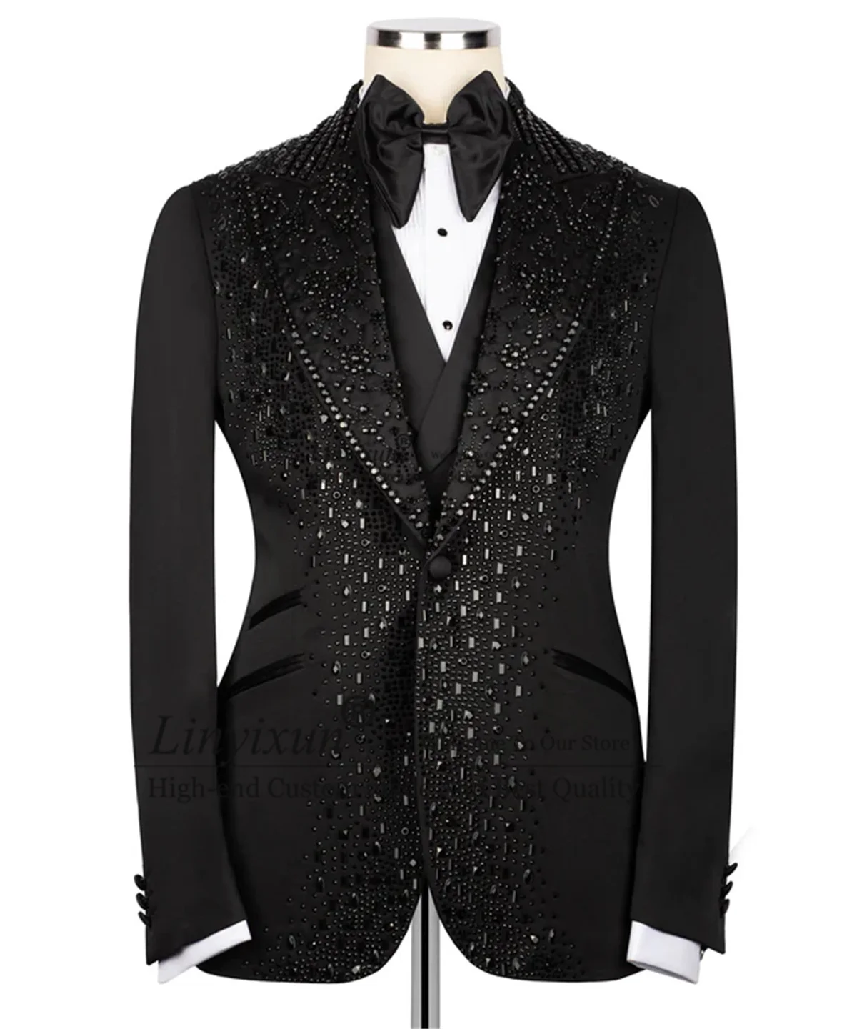 Glitter Embroidered Beaded Tuxedo Men Suits 3 Pieces Sets Wedding Groom Tuxedos Customized Slim Male Prom Blazers Costume Homme
Glitter Embroidered Beaded Tuxedo Men Suits 3 Pieces Sets Wedding Groom Tuxedos Customized Slim Male Prom Blazers Costume Homme