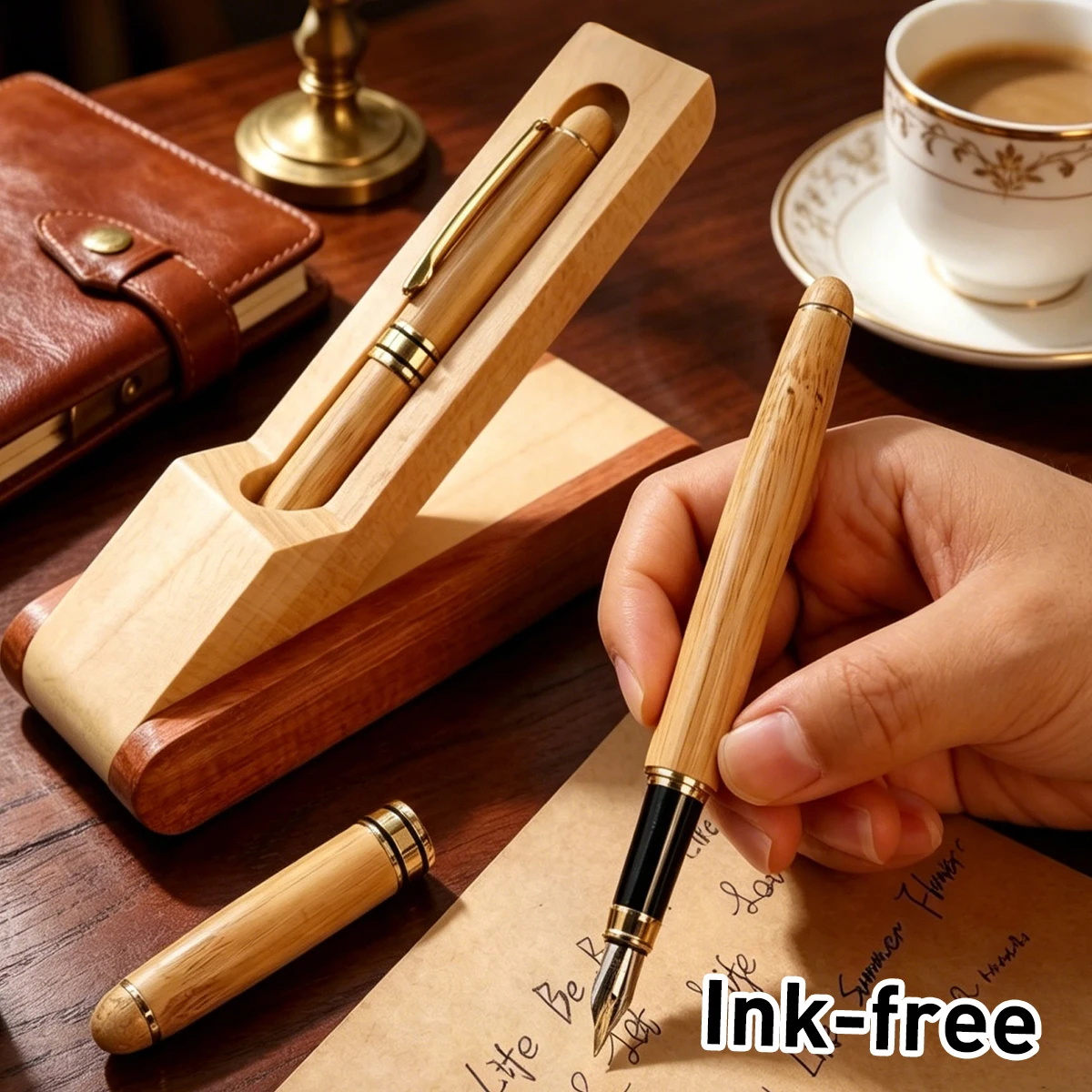 Natural Bamboo Fountain Pen with Wooden Case, Luxury Metal Nib Writing Pen for Business & Gifts
Natural Bamboo Fountain Pen with Wooden Case, Luxury Metal Nib Writing Pen for Business & Gifts