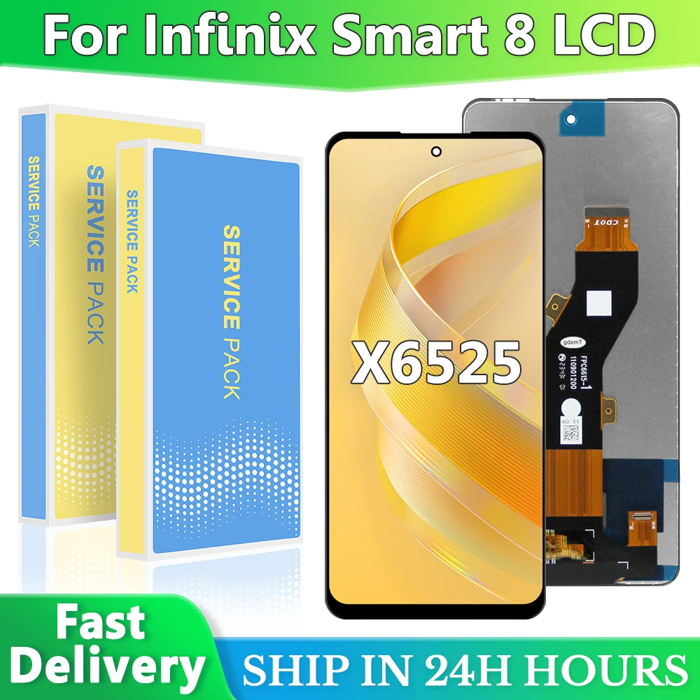 6.6'' Display For Infinix Smart 8 LCD Display Touch Screen Digitizer Assembly For Infinix Smart 8 X6515 Screen Repair Parts
6.6'' Display For Infinix Smart 8 LCD Display Touch Screen Digitizer Assembly For Infinix Smart 8 X6515 Screen Repair Parts