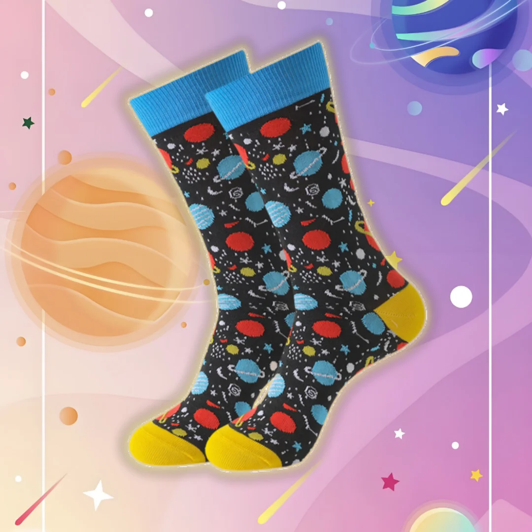 1 Pair Of Cosmic Planet Pattern, Trendy Street Men's Mid-Calf Socks for All Seasons
1 Pair Of Cosmic Planet Pattern, Trendy Street Men's Mid-Calf Socks for All Seasons