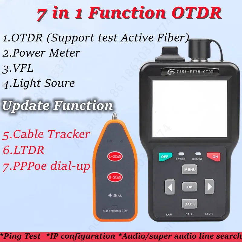 Оптоволоконный рефлектометр 7 в 1 Pro OTDR VFL OLS OPM LTDR Измерение потери света P PP oe циферблат Карта событий 60 км Оптоволоконный кабель FTTH
Оптоволоконный рефлектометр 7 в 1 Pro OTDR VFL OLS OPM LTDR Измерение потери света P PP oe циферблат Карта событий 60 км Оптоволоконный кабель FTTH