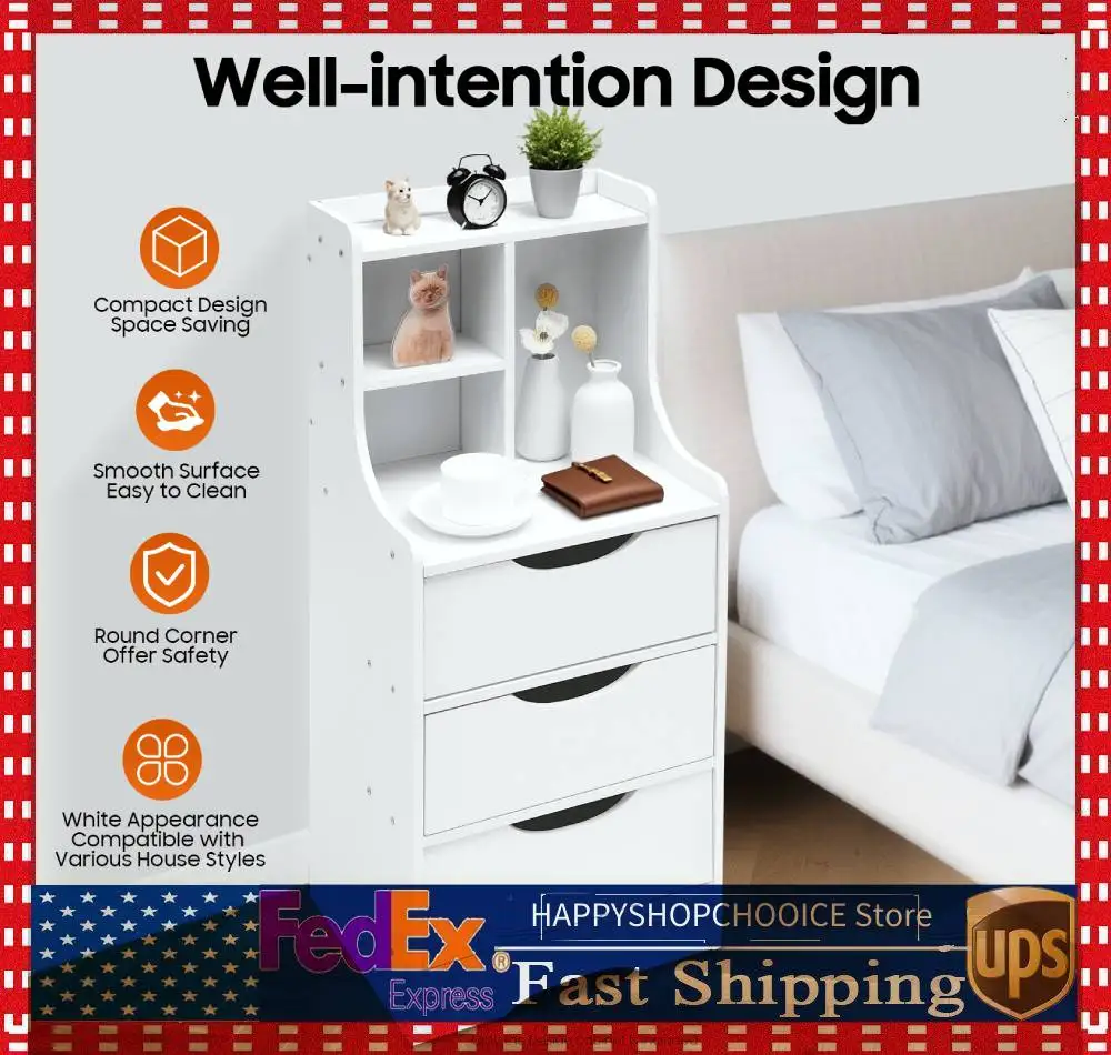 Upright bedside table, bedside table with 3 drawers, storage cabinet, cabinet suitable for a variety of settings 37x30x85cm
Upright bedside table, bedside table with 3 drawers, storage cabinet, cabinet suitable for a variety of settings 37x30x85cm