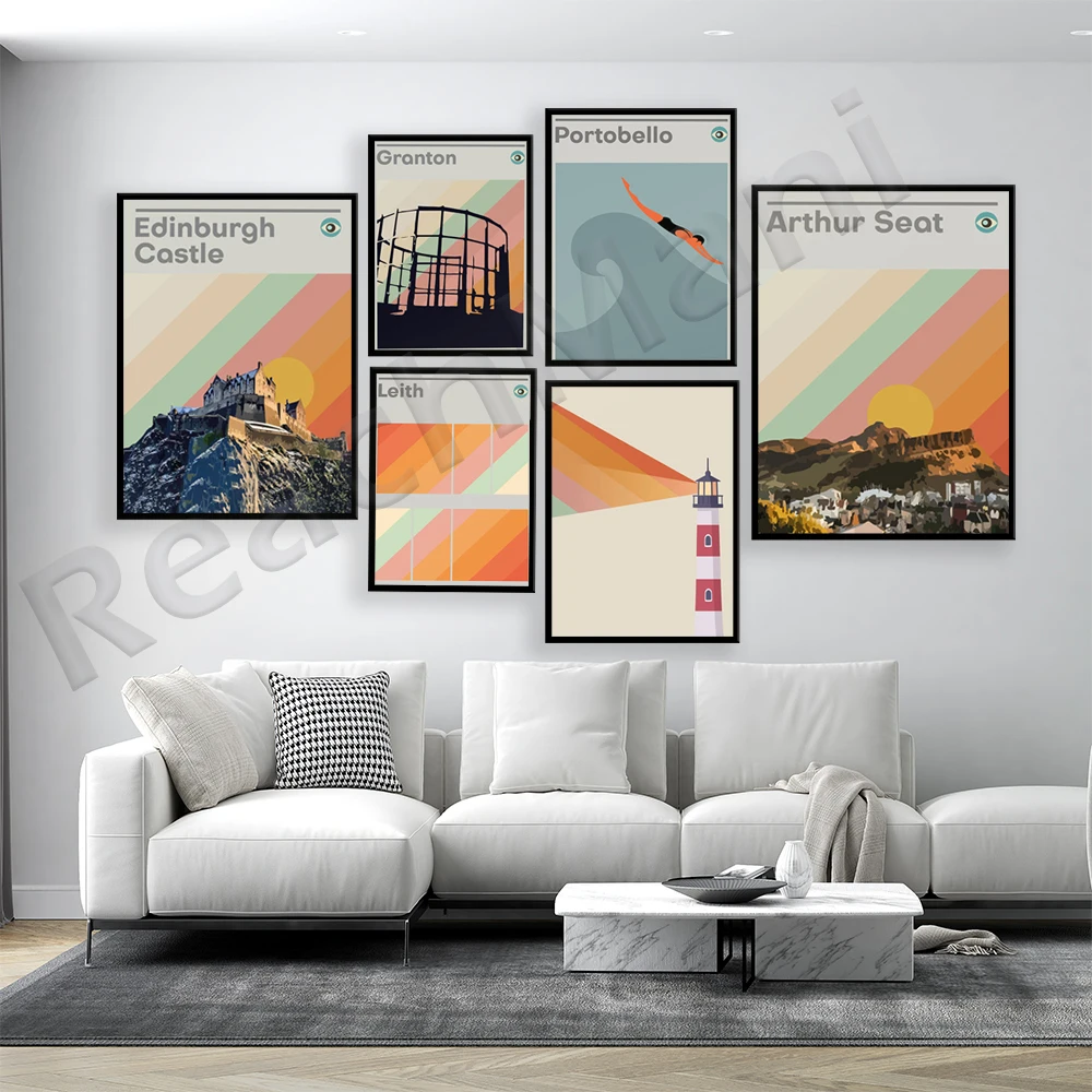 Edinburgh skyline, Edinburgh, lighthouse, gasworks, volcano, fourth railway bridge, surf poster, mid century modern travel poste
Edinburgh skyline, Edinburgh, lighthouse, gasworks, volcano, fourth railway bridge, surf poster, mid century modern travel poste