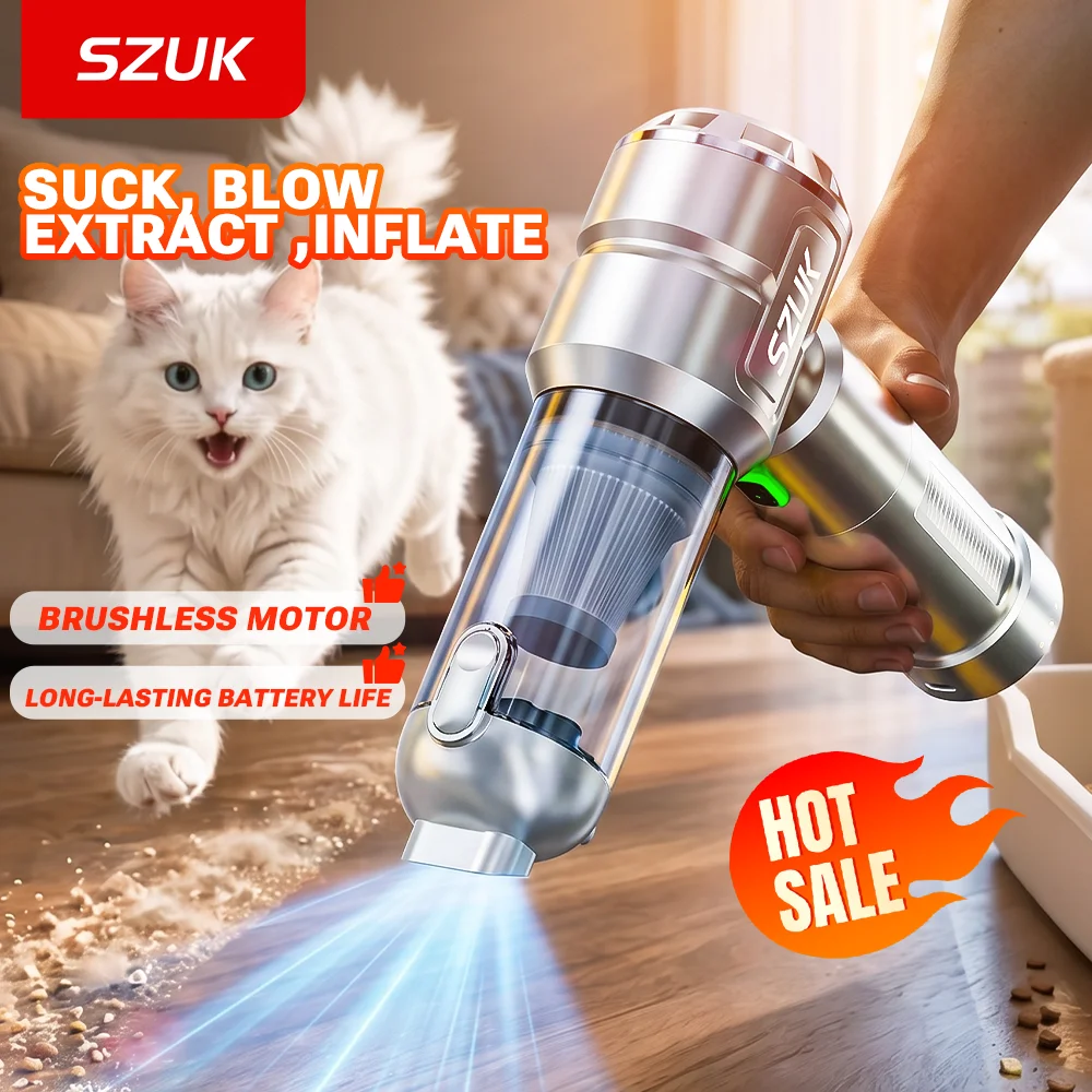 SZUK New Portable Car Vacuum Cleaner Mini blower Multi Handheld Cleaning Machine with LED Light Powerful Wireless Vacuum Cleaner
SZUK New Portable Car Vacuum Cleaner Mini blower Multi Handheld Cleaning Machine with LED Light Powerful Wireless Vacuum Cleaner