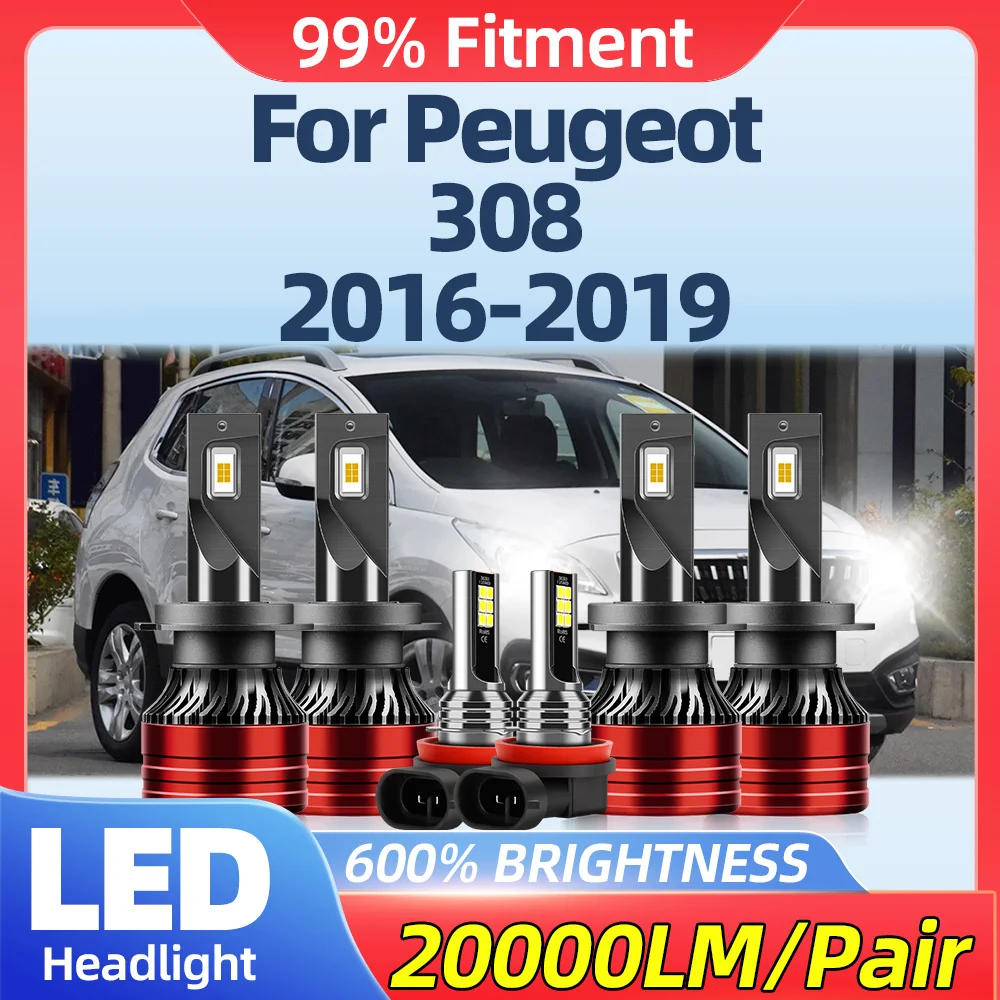 360W CSP Chips LED Headlight Bulbs 60000LM Turbo Auto Lamps 12V 6000K White Fog Lights For Peugeot 308 2016 2017 2018 2019
360W CSP Chips LED Headlight Bulbs 60000LM Turbo Auto Lamps 12V 6000K White Fog Lights For Peugeot 308 2016 2017 2018 2019