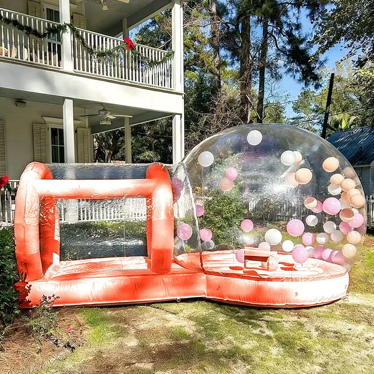 Children's outdoor inflatable bubble tent with bounce base PVC with hair dryer, suitable for birthday parties and entertainment
Children's outdoor inflatable bubble tent with bounce base PVC with hair dryer, suitable for birthday parties and entertainment