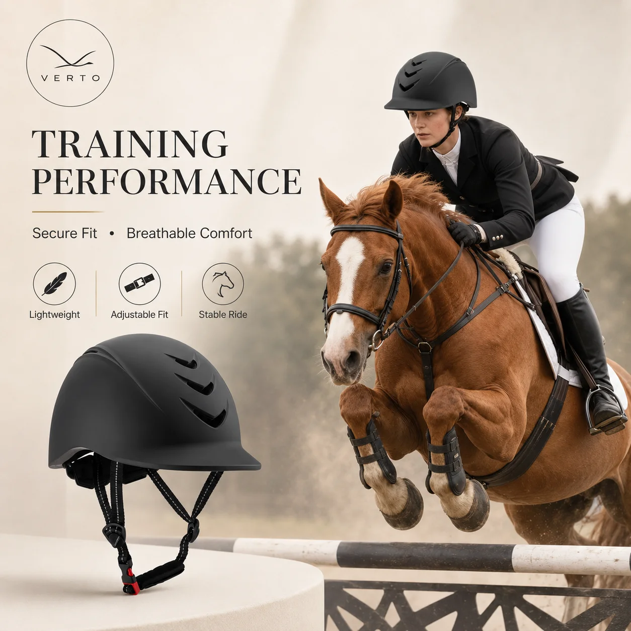 Professional Equestrian Riding Helmet Lightweight Protective Shell with Adjustable Fit for Training and Competitive Performance
Professional Equestrian Riding Helmet Lightweight Protective Shell with Adjustable Fit for Training and Competitive Performance
