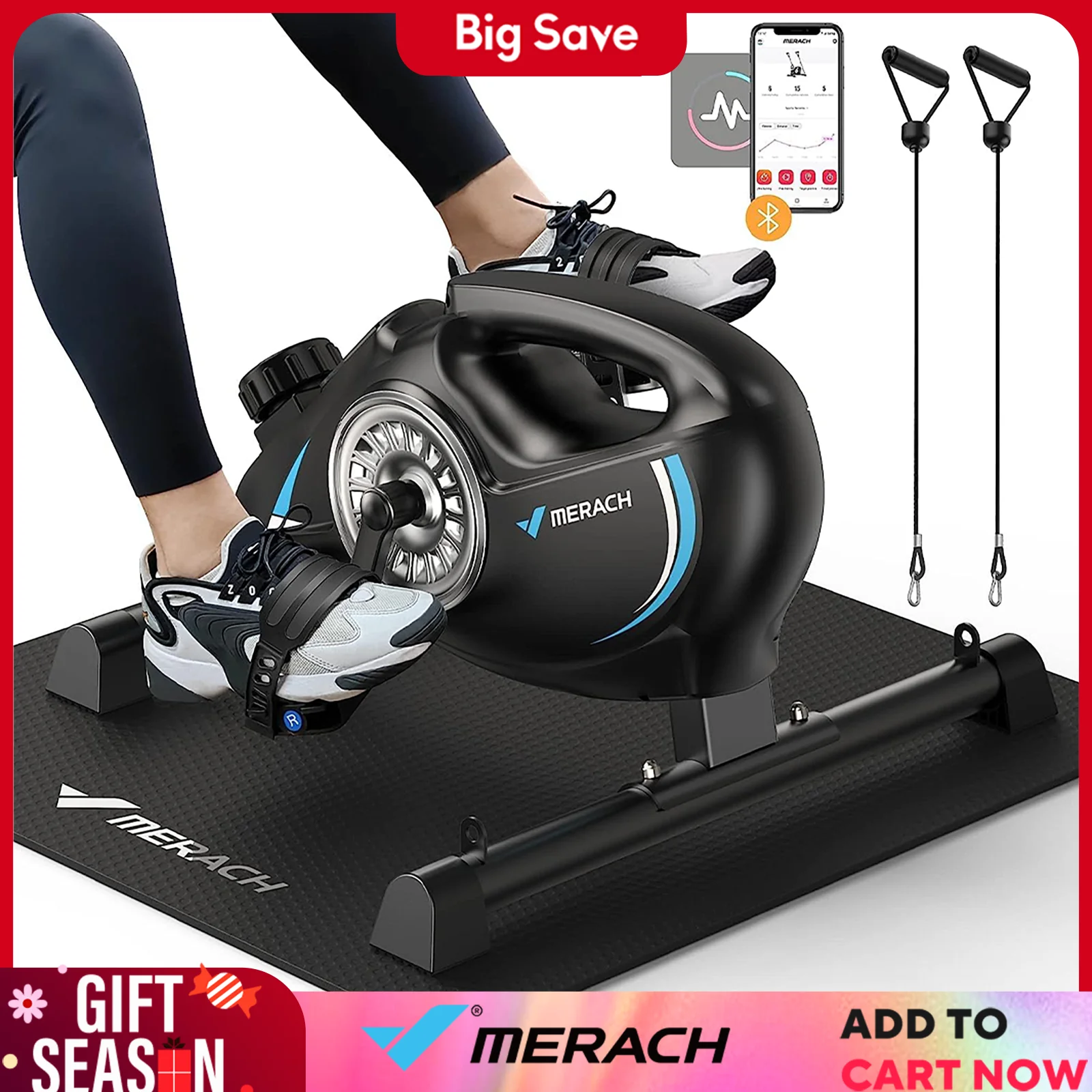 MERACH Under Desk Bike Pedal Exerciser Quiet Magnetic Mini Exercise Bike with MERACH App for Leg Recovery Smooth Foot Desk Cycle 
MERACH Under Desk Bike Pedal Exerciser Quiet Magnetic Mini Exercise Bike with MERACH App for Leg Recovery Smooth Foot Desk Cycle