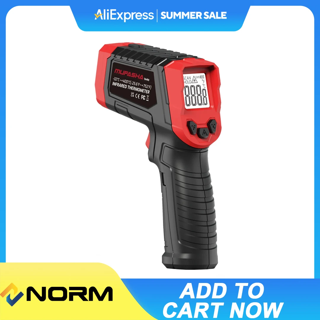 MUFASHA Temperature Infrared Laser Thermometer 400 Kitchen Application Degrees Large Area Measurement
MUFASHA Temperature Infrared Laser Thermometer 400 Kitchen Application Degrees Large Area Measurement