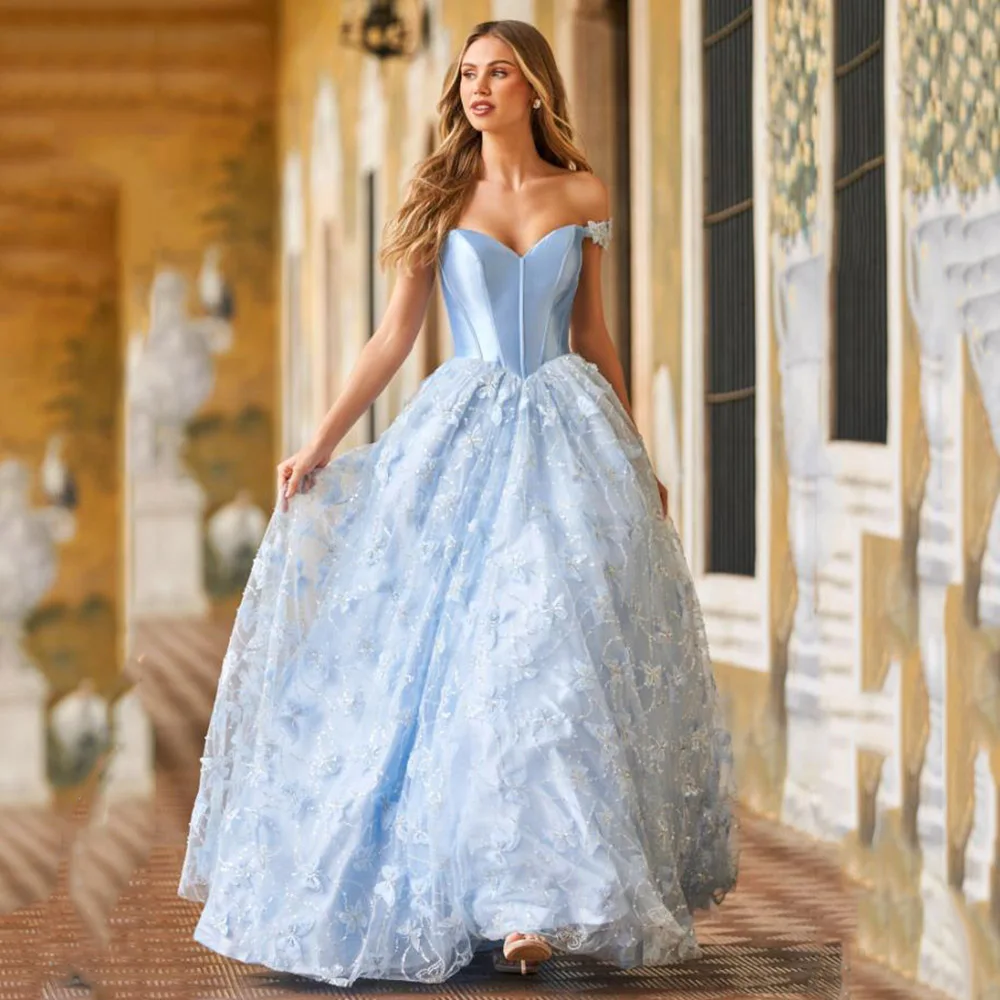 Sparkle Sequin Long Evening Dresses Off The Shoulder Butterfly Print Tulle A-Line Floor Length Backless Formal Prom Party Gowns
Sparkle Sequin Long Evening Dresses Off The Shoulder Butterfly Print Tulle A-Line Floor Length Backless Formal Prom Party Gowns