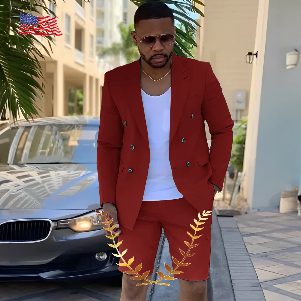Summer Red Men's Suits Blazer Double Breasted Men With Short Pant Wedding Groom Prom Party Terno Masculino For Man Jacket
Summer Red Men's Suits Blazer Double Breasted Men With Short Pant Wedding Groom Prom Party Terno Masculino For Man Jacket