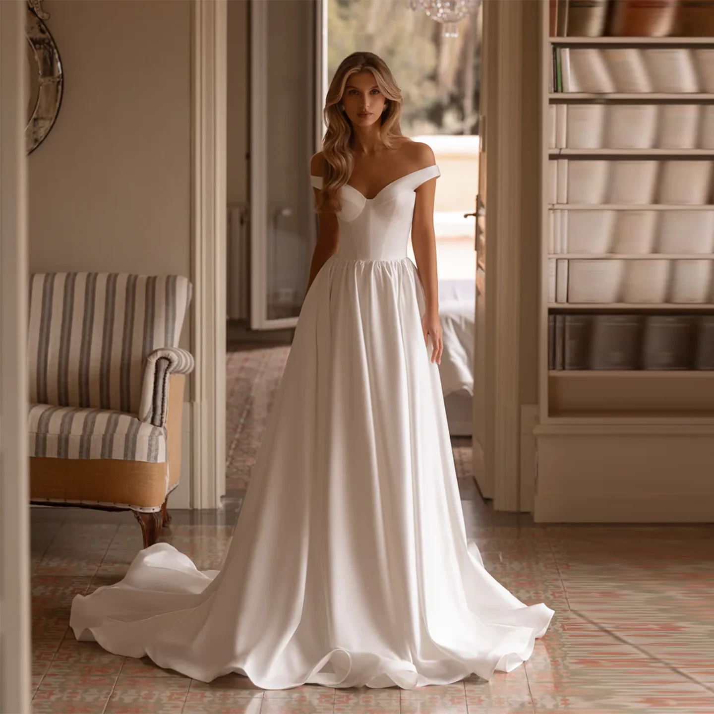 Sharon Said 2025 Modern Elegant V-Neck Satin Off White Wedding Simple A-Line Court Train Princess Bridal Gowns SW432 Customized
Sharon Said 2025 Modern Elegant V-Neck Satin Off White Wedding Simple A-Line Court Train Princess Bridal Gowns SW432 Customized