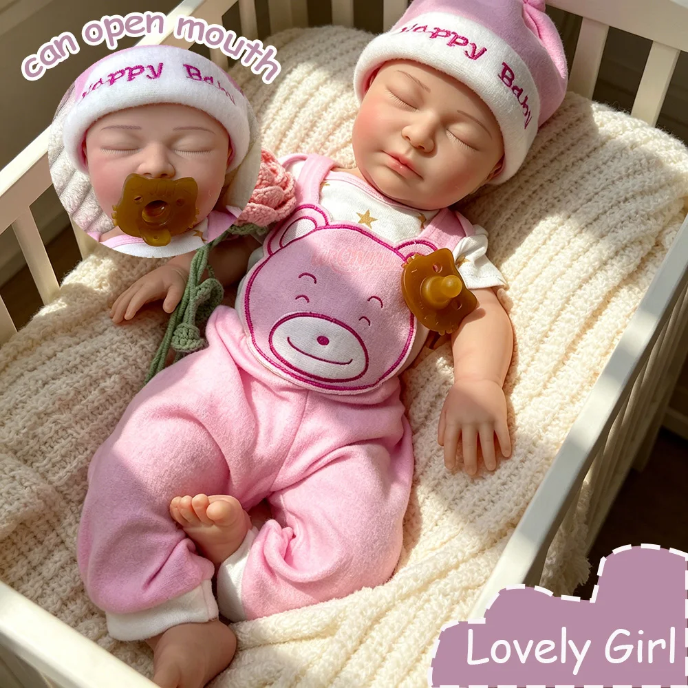 True To Life Reborn Baby Doll Open Mouth Sleeping Girl Full Body Silicone Ultra Realistic Baby Nail Skin Details for Collection
True To Life Reborn Baby Doll Open Mouth Sleeping Girl Full Body Silicone Ultra Realistic Baby Nail Skin Details for Collection