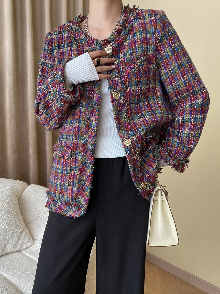 Fall Winter Women Red Plaid Tweed Coat High Quality Vintage Tassels Loose Casual Elegant Office Fragrance Jacket
Fall Winter Women Red Plaid Tweed Coat High Quality Vintage Tassels Loose Casual Elegant Office Fragrance Jacket