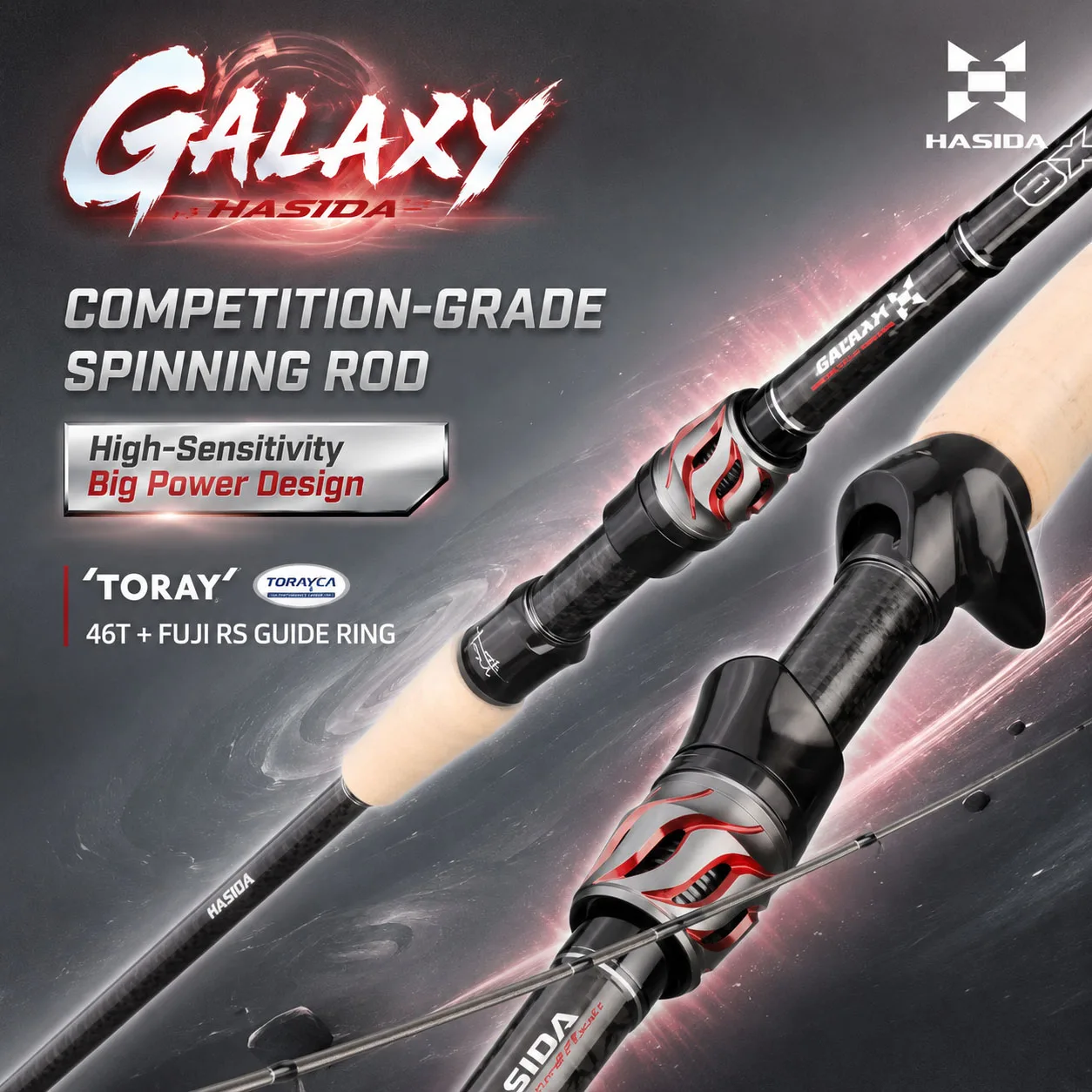 HASIDA New Galaxy- Ti Alloy Guide M40X+T1100 Toray 4 Axis Carbon Tape Fast Action L-MH Hardness Fishing Rod
HASIDA New Galaxy- Ti Alloy Guide M40X+T1100 Toray 4 Axis Carbon Tape Fast Action L-MH Hardness Fishing Rod
