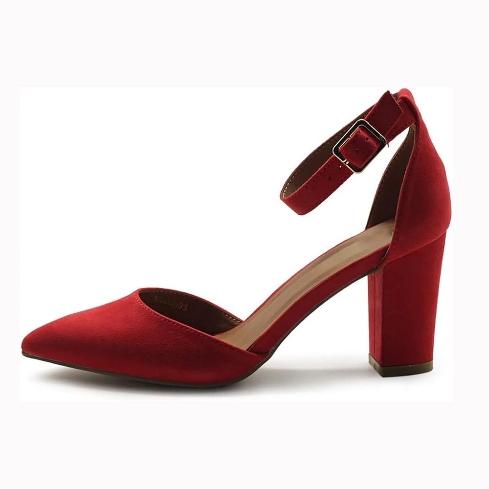 Red Thick Squar Heel Sandals for Women Ladies Pumps Ankle Strap Pointed Block Heel Footware for Office Lady Big Size 34-43
Red Thick Squar Heel Sandals for Women Ladies Pumps Ankle Strap Pointed Block Heel Footware for Office Lady Big Size 34-43
