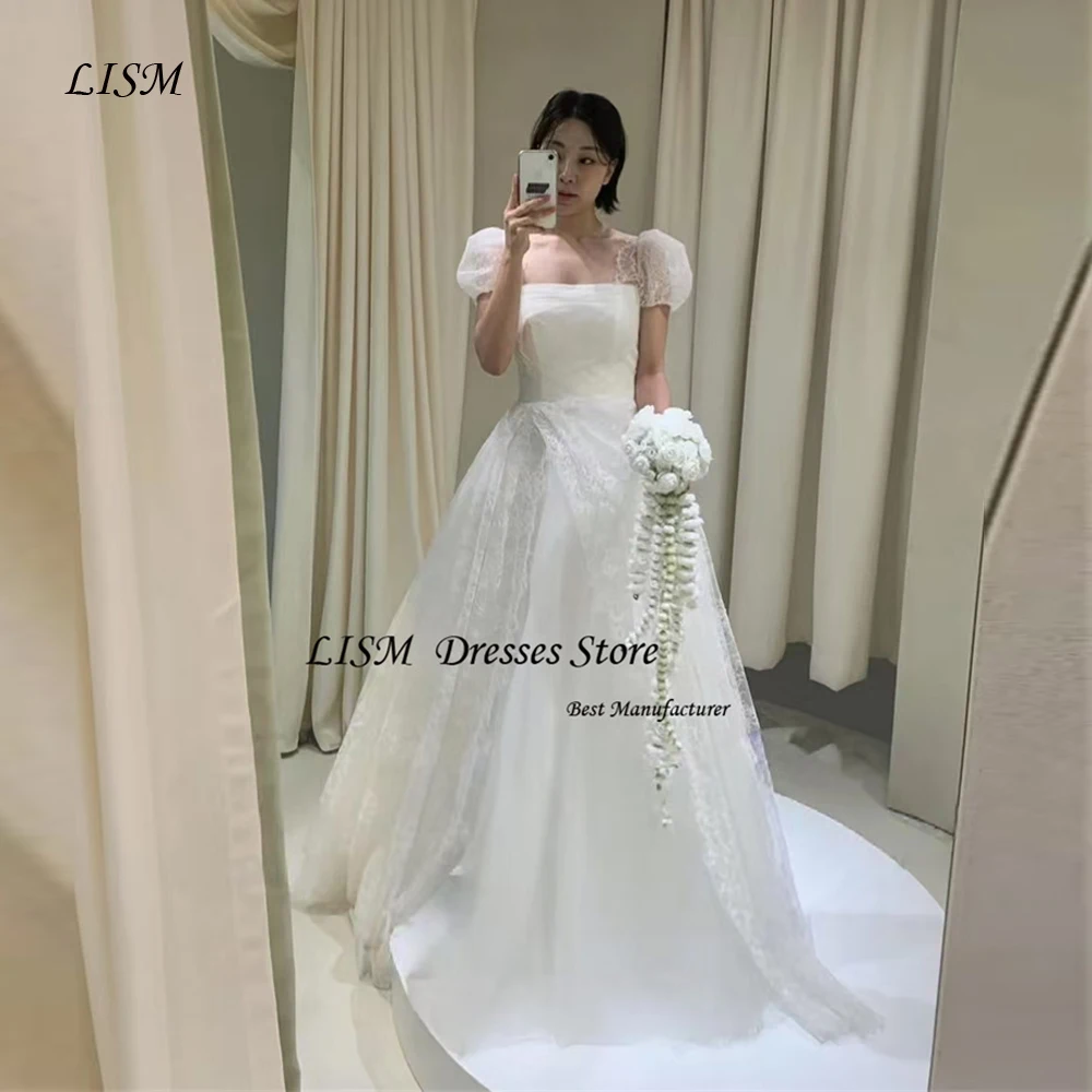 LISM A-line Vintage Lace A Line Wedding Gowns Photo shoot Korea Puff Short Sleeves Square Neck bridal Gowns Robe de mariage
LISM A-line Vintage Lace A Line Wedding Gowns Photo shoot Korea Puff Short Sleeves Square Neck bridal Gowns Robe de mariage