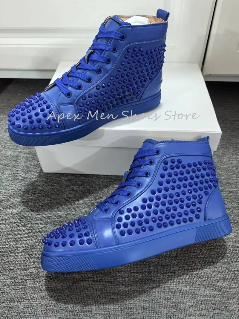 New Arrival Men's Blue Spike Sneakers Breathable Casual Lace Up Pu Leather Comfortable Walking Footwear Men Sport Tennis Outdoor
New Arrival Men's Blue Spike Sneakers Breathable Casual Lace Up Pu Leather Comfortable Walking Footwear Men Sport Tennis Outdoor