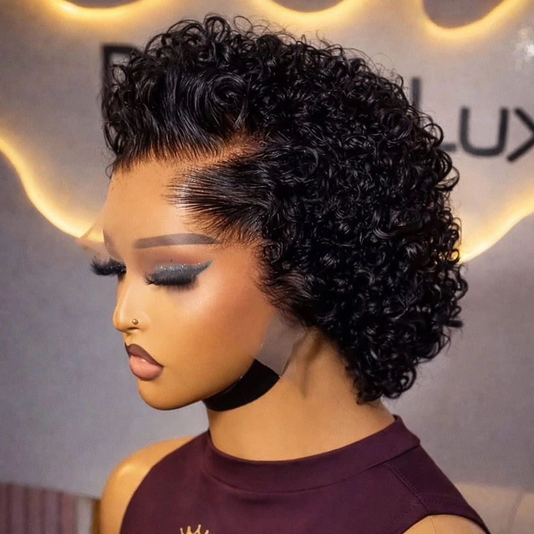 13x4 Lace Front Wigs Pixie Cut Wig Short Curly Human Hair Wigs Brazilian Virgin Curly 13x1 Lace Front Wigs Pre Plucked Short Wigs for Black Women
13x4 Lace Front Wigs Pixie Cut Wig Short Curly Human Hair Wigs Brazilian Virgin Curly 13x1 Lace Front Wigs Pre Plucked Short Wigs for Black Women