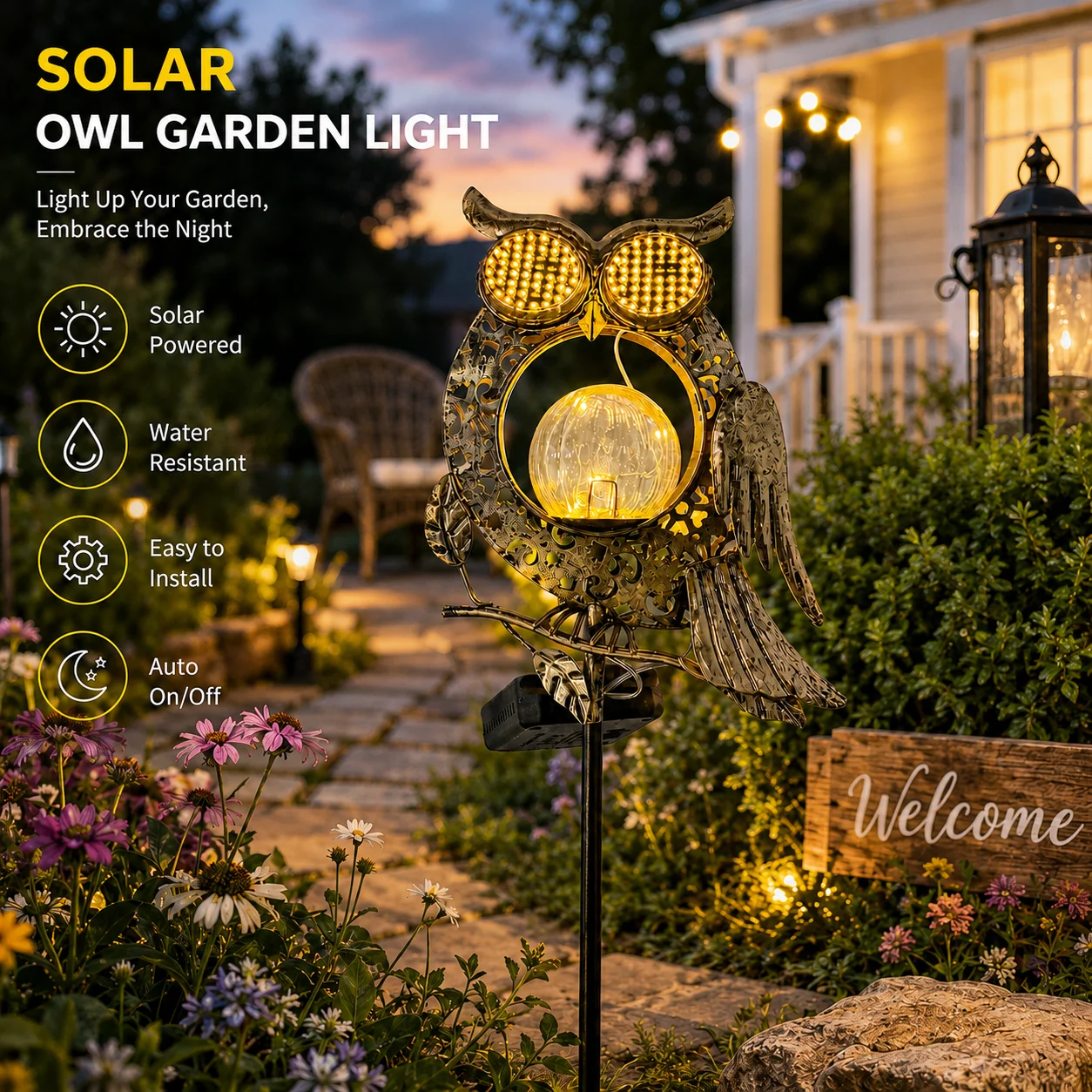 Solar Powered LED Owl Garden Lights Outdoor Decorative Lighting Holiday Gift Ground Plug-In Luminaries
Solar Powered LED Owl Garden Lights Outdoor Decorative Lighting Holiday Gift Ground Plug-In Luminaries