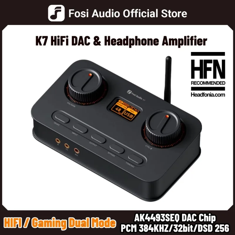 Fosi Audio K7 HiFi DAC & Headphone Amplifier, AKM4493ESQ DAC Chip, PCM 384kHz/32Bit & DSD256, Mic Input USB Audio DAC for Gaming
Fosi Audio K7 HiFi DAC & Headphone Amplifier, AKM4493ESQ DAC Chip, PCM 384kHz/32Bit & DSD256, Mic Input USB Audio DAC for Gaming