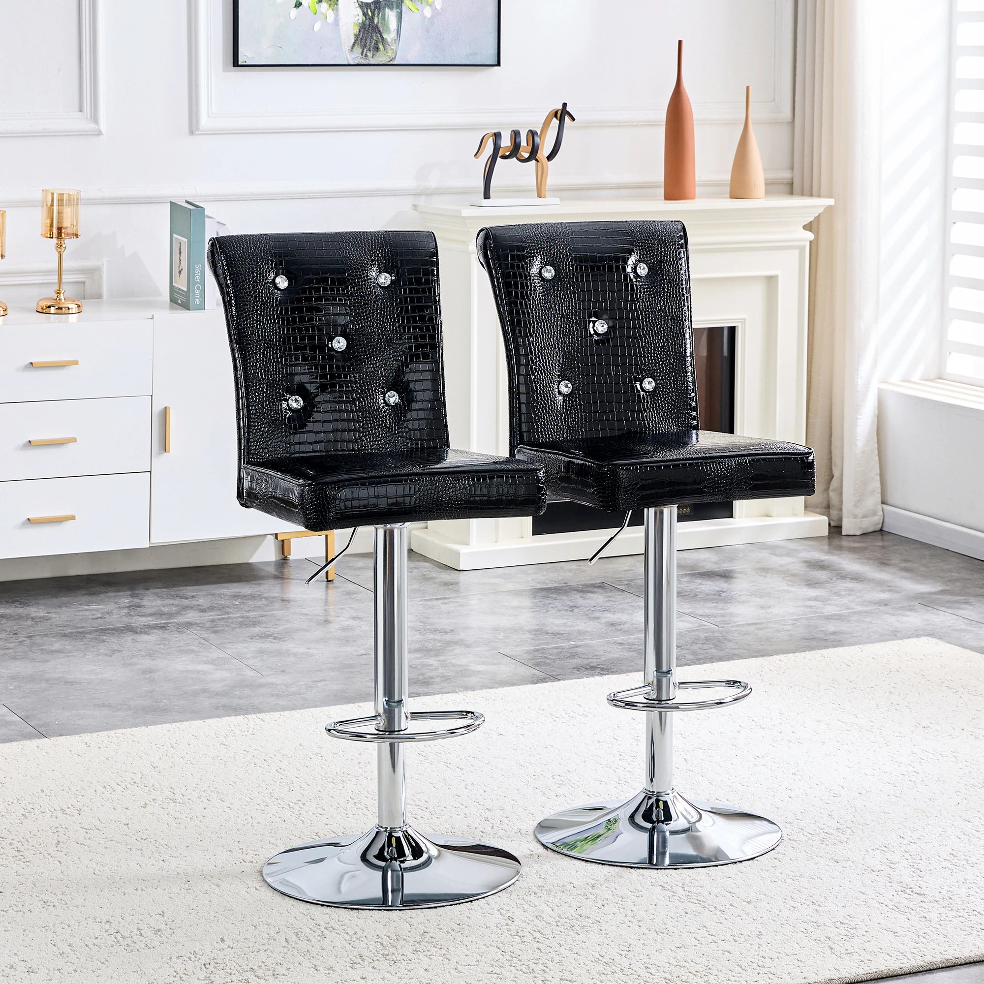 Set of 2 Barstools Counter Height Bar Chairs with Back & Footrest ,Adjustable Height for Kitchen
Set of 2 Barstools Counter Height Bar Chairs with Back & Footrest ,Adjustable Height for Kitchen
