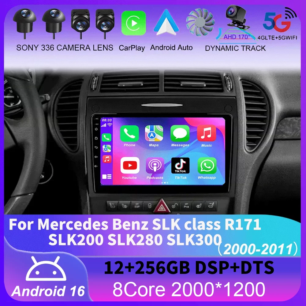 Android 16 Car Radio For Mercedes Benz SLK class R171 SLK200 SLK280 SLK300 2000-2011 GPS Navigation Multimedia Player Stereo DSP
Android 16 Car Radio For Mercedes Benz SLK class R171 SLK200 SLK280 SLK300 2000-2011 GPS Navigation Multimedia Player Stereo DSP