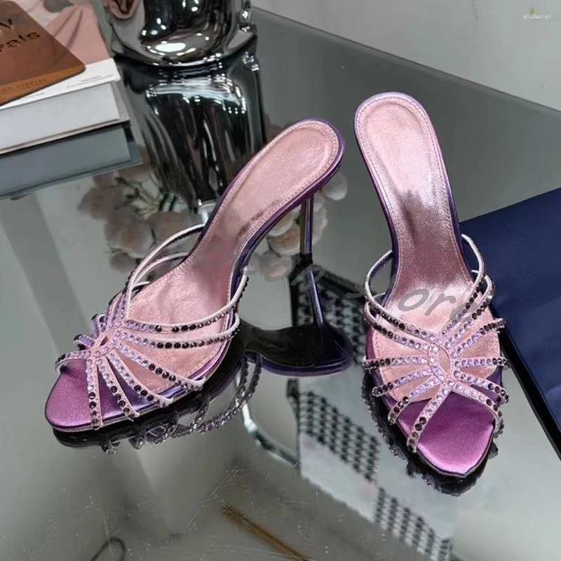 Purple Crystal Open Toe Super High Heel Sandals Women's Fashion Leather Sexy Rhinestone Dress Shoes Stiletto Heel Slippers
Purple Crystal Open Toe Super High Heel Sandals Women's Fashion Leather Sexy Rhinestone Dress Shoes Stiletto Heel Slippers