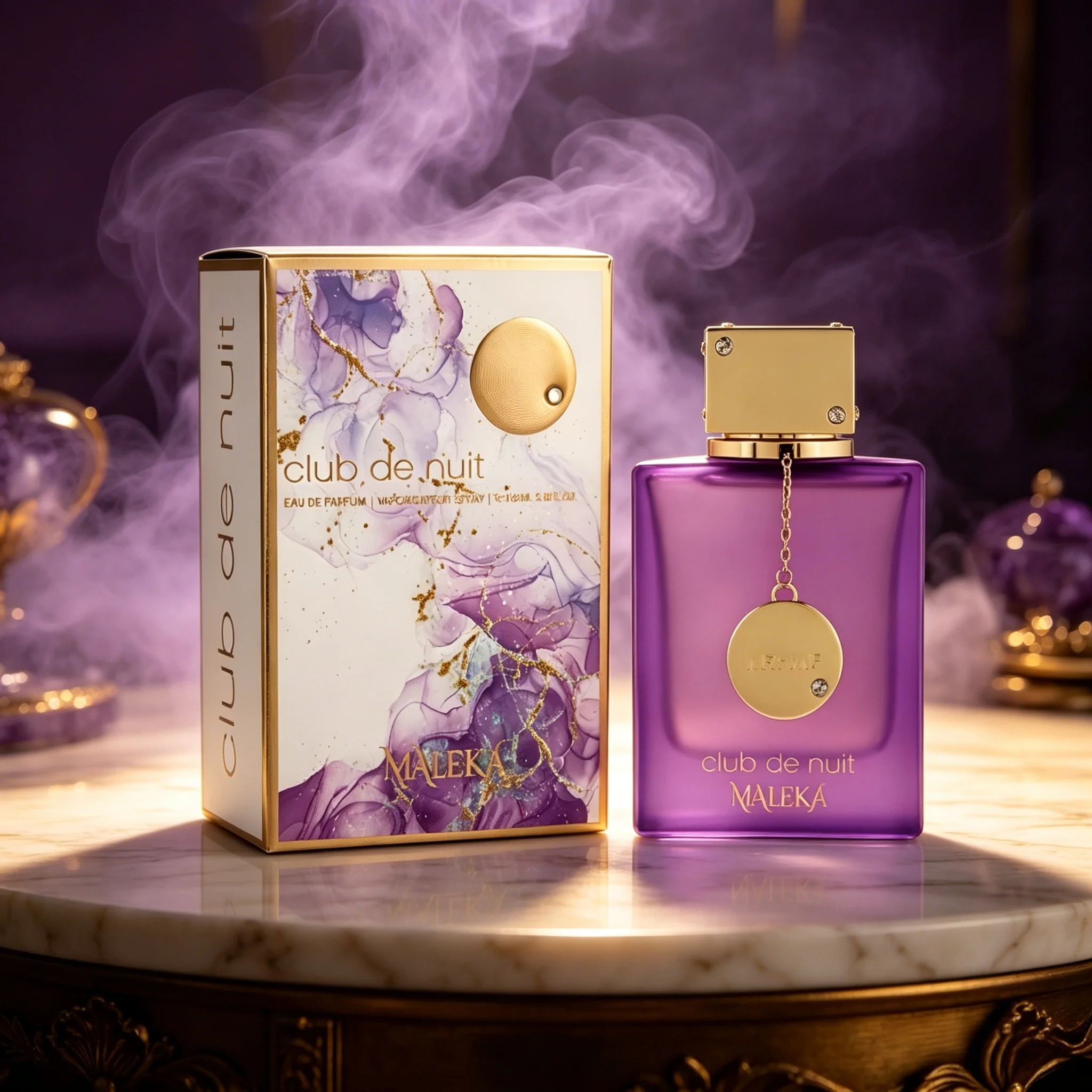 Armaf Club De Nuit Maleka Women Eau de Parfum Rich Floral Vanilla Woody Scent Matte Purple Square Bottle Gold Pendant Cap Long Lasting Glamorous Night Perfume Luxury Holiday Gift for Ladies
Armaf Club De Nuit Maleka Women Eau de Parfum Rich Floral Vanilla Woody Scent Matte Purple Square Bottle Gold Pendant Cap Long Lasting Glamorous Night Perfume Luxury Holiday Gift for Ladies