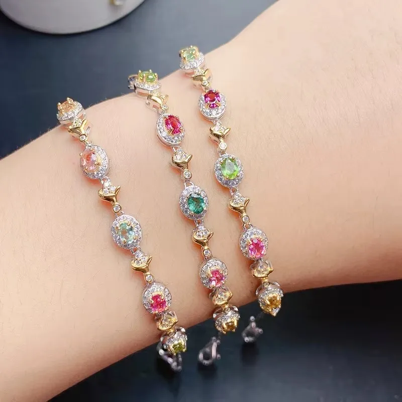 jewelry 925 sterling silver natural gemstone Tourmaline women's bracelet to send girlfriend's birthday party New Year's gift
jewelry 925 sterling silver natural gemstone Tourmaline women's bracelet to send girlfriend's birthday party New Year's gift