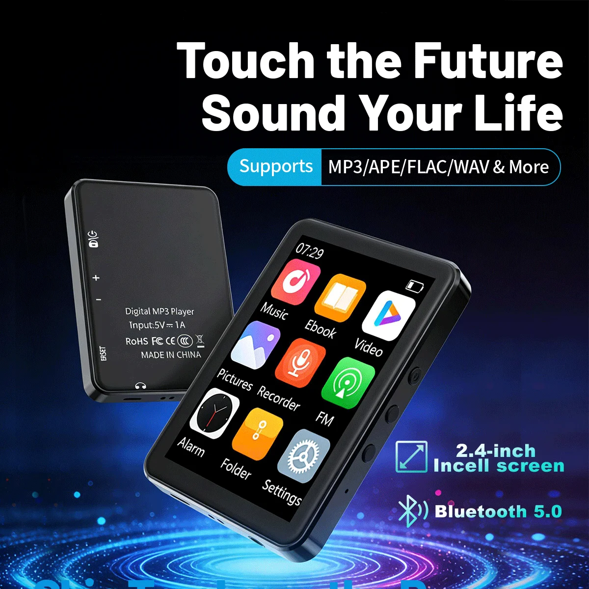 New MP3 Player Bluetooth 5.4 Touch Screen HiFi Lossless Music Play Built-in Speaker 32GB Support Recording E-Book
New MP3 Player Bluetooth 5.4 Touch Screen HiFi Lossless Music Play Built-in Speaker 32GB Support Recording E-Book