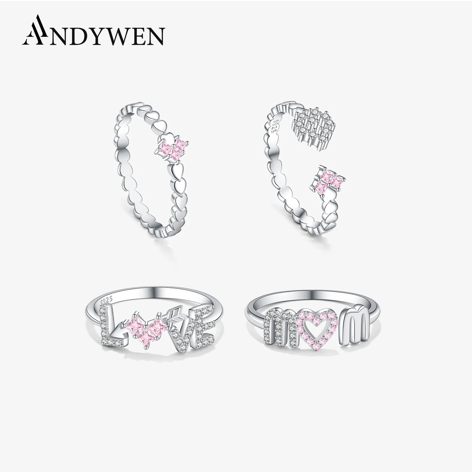 ANDYWEN 925 Sterling Silver Heart Letter Love & Mom Ring Resizable 2025 Women Romantic Valentine's Gift Jewelry for Mother's Day
ANDYWEN 925 Sterling Silver Heart Letter Love & Mom Ring Resizable 2025 Women Romantic Valentine's Gift Jewelry for Mother's Day