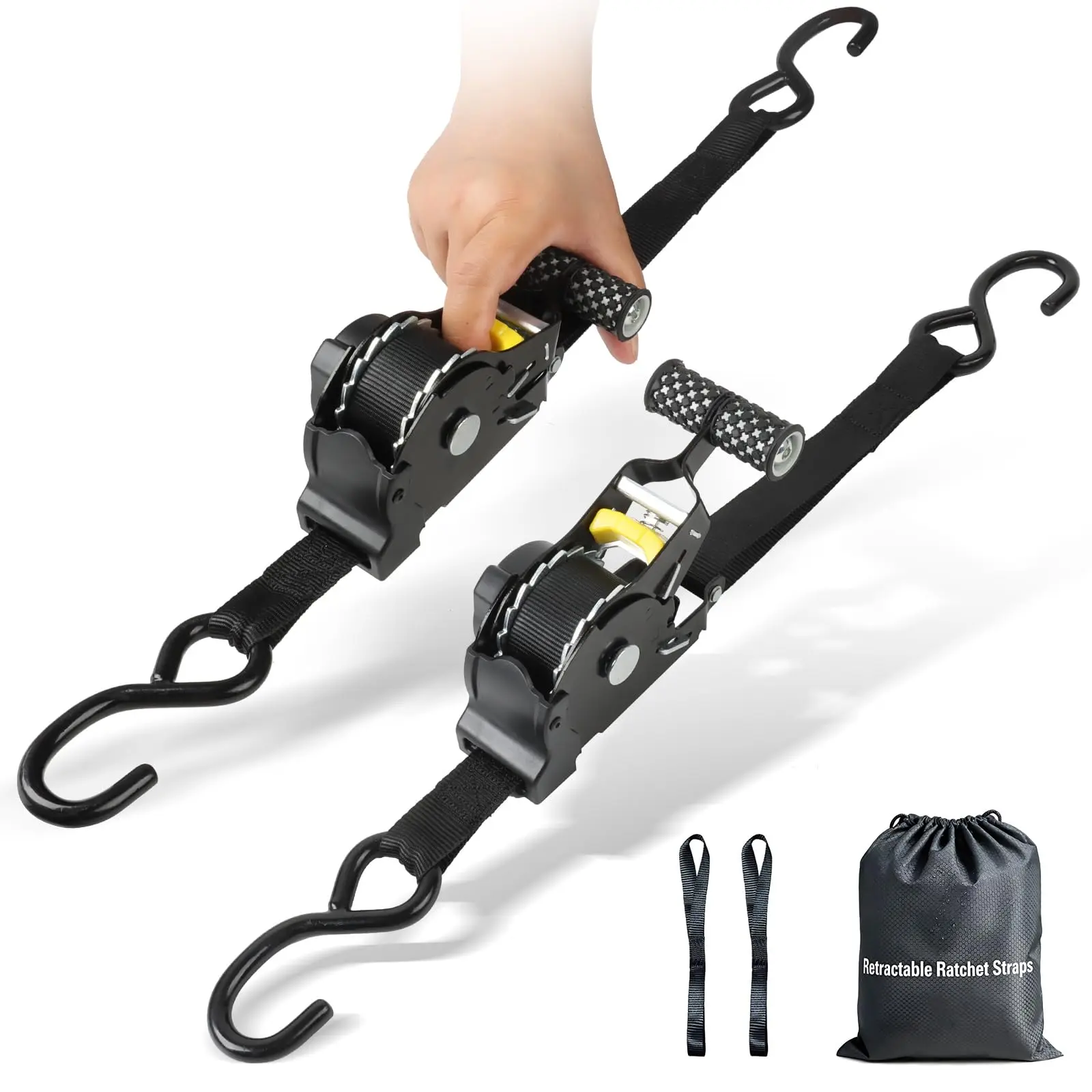 Heavy Duty Retractable Ratchet Straps 1inx10.8ft WanDwel Auto Retracting Tie Down Straps with 1500LBs Break Strength
Heavy Duty Retractable Ratchet Straps 1inx10.8ft WanDwel Auto Retracting Tie Down Straps with 1500LBs Break Strength