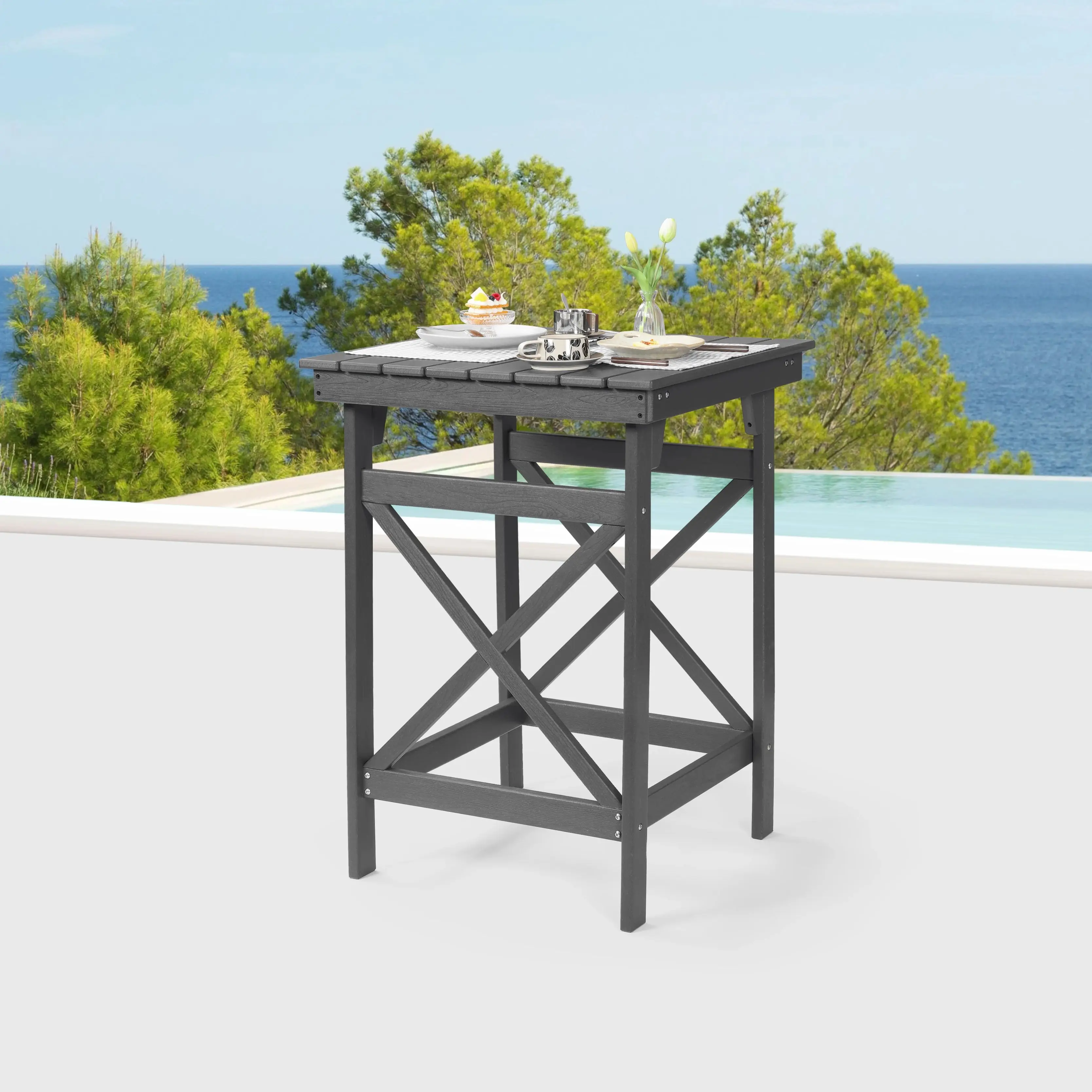 Квадратный барный стол SeeHill Smoke Gray 41 дюйм из HDPE для патио, высокий уличный стол Adirondack для бара, для зоны у бассейна, террасы, сада
Квадратный барный стол SeeHill Smoke Gray 41 дюйм из HDPE для патио, высокий уличный стол Adirondack для бара, для зоны у бассейна, террасы, сада